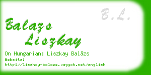 balazs liszkay business card