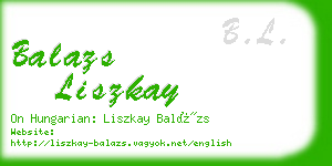 balazs liszkay business card